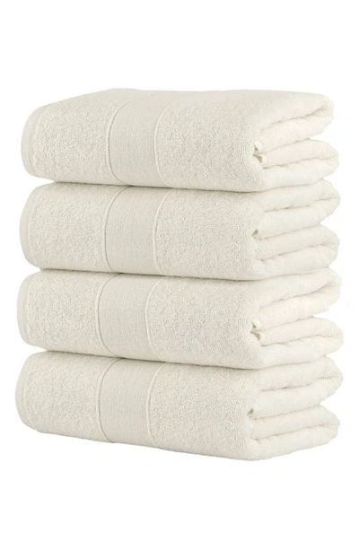 Shop Chic Turkish Cotton 4-piece Bath Towel Set In Beige
