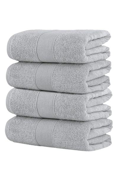 Shop Chic Turkish Cotton 4-piece Bath Towel Set In Grey