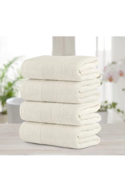 Shop Chic Turkish Cotton 4-piece Bath Towel Set In Beige