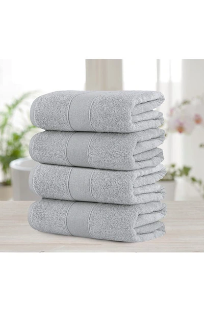 Shop Chic Turkish Cotton 4-piece Bath Towel Set In Grey