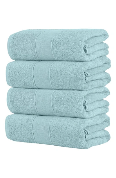 Shop Chic Turkish Cotton 4-piece Bath Towel Set In Blue