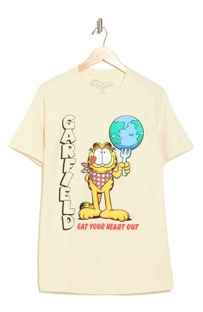 Shop The Forecast Agency Garfield Eat Your Heart Out Graphic T-shirt In Sand