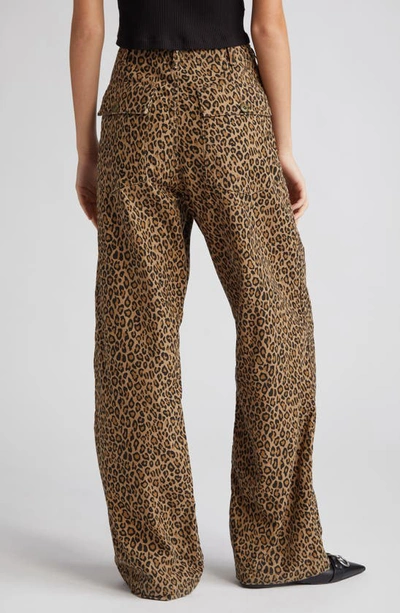 Shop R13 Leopard Print Wide Leg Utility Pants