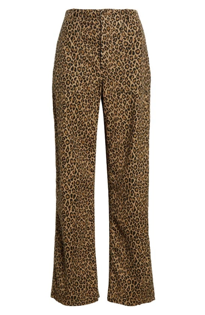 Shop R13 Leopard Print Wide Leg Utility Pants