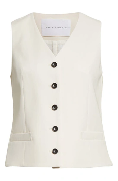 Shop Maria Mcmanus Organic Cotton Tailored Vest In Ivory