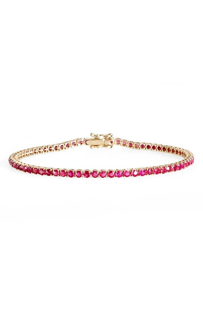 Shop Valani Atelier Ruby Tennis Bracelet In Yellow Gold/ Ruby/ Diamond