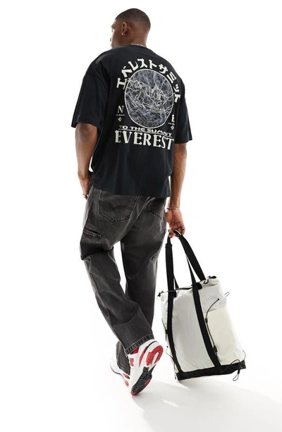 Shop Asos Design Everest Oversize Graphic T-shirt In Black