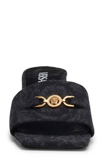 Shop Versace Medusa '95 Jacquard Slide Sandal In Black