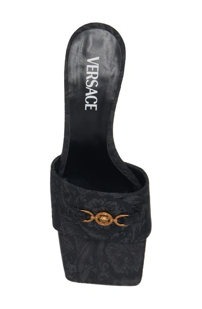 Shop Versace Medusa '95 Jacquard Slide Sandal In Black