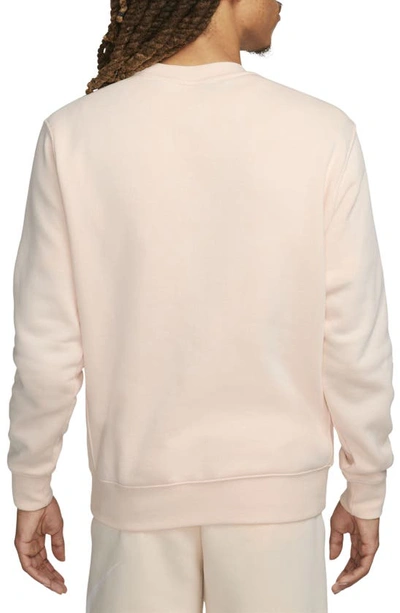 Shop Nike Club Crewneck Sweatshirt In Guava Ice/ White