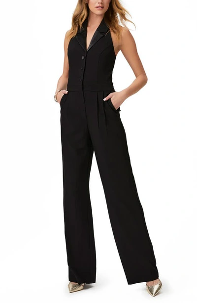 Shop Paige Vienna Pleat Front Sleeveless Jumpsuit In Black