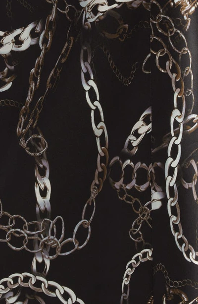 Shop L Agence Seridie Chain Print Silk Midi Slipdress In Black Multi Grunge Chain