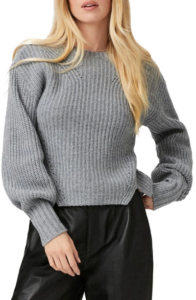 Shop Paige Palomi Wool Blend Crewneck Sweater In Heather Grey