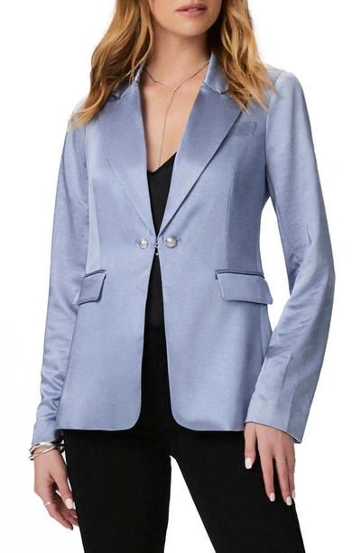 Paige Serren Satin Blazer In Iced Slate