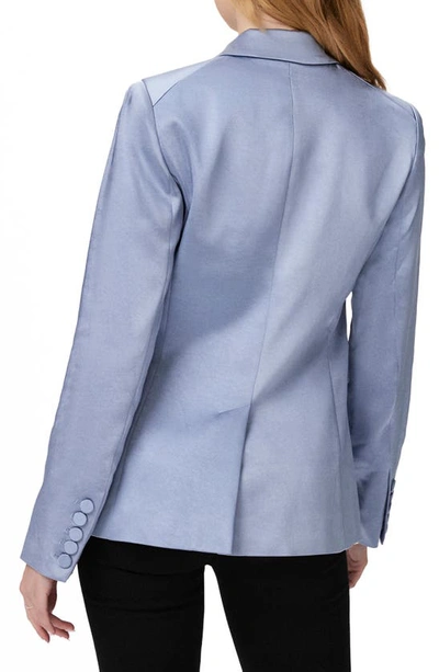 Paige Serren Satin Blazer In Iced Slate