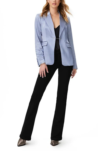Paige Serren Satin Blazer In Iced Slate