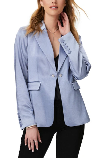 Paige Serren Satin Blazer In Iced Slate