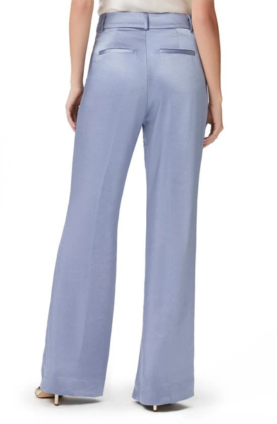 Paige Elyana High Waist Satin Trousers In Iced Slate