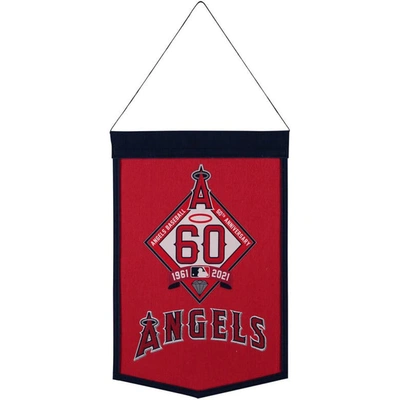 Shop Winning Streak Los Angeles Angels 18'' X 12'' 60th Anniversary Traditions Banner In Red