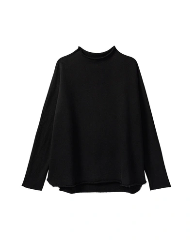 Shop Frank And Eileen Effie Long Sleeve Capelet In Black