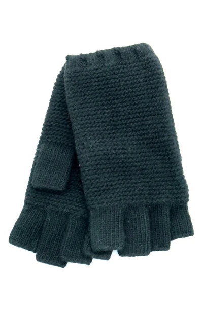 Shop Portolano Fingerless Cashmere Gloves In Black