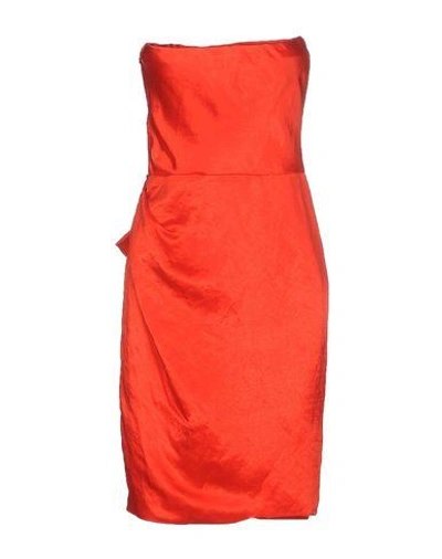 Shop Lanvin Short Dresses In Red