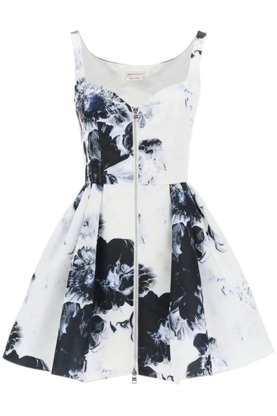 Shop Alexander Mcqueen Orchid Short Dress In White