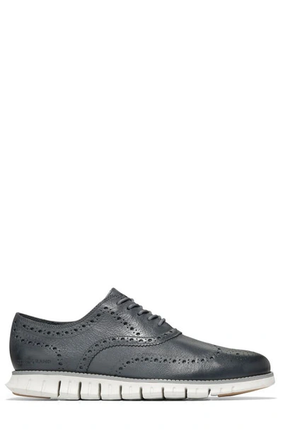 Shop Cole Haan Zerogrand Wingtip Derby In Turbulence/ Monument