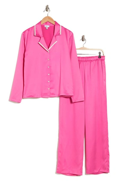 Shop Nordstrom Rack Classic Satin Pajama 2-piece Set In Pink Phlox