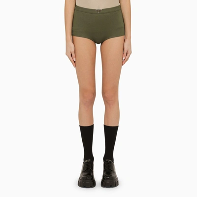 Shop Prada Military Green Cotton Culotte Shorts Women
