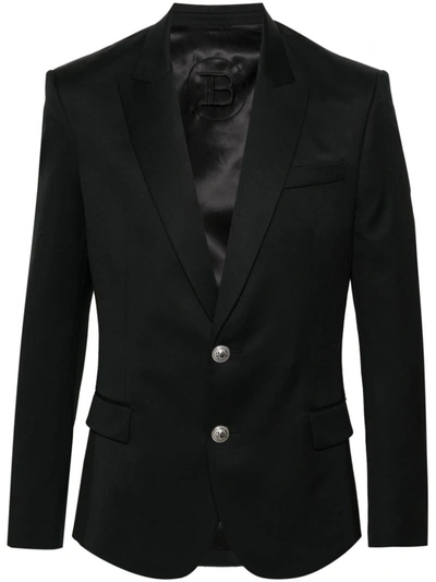 Shop Balmain Single-breasted Jacket In Black