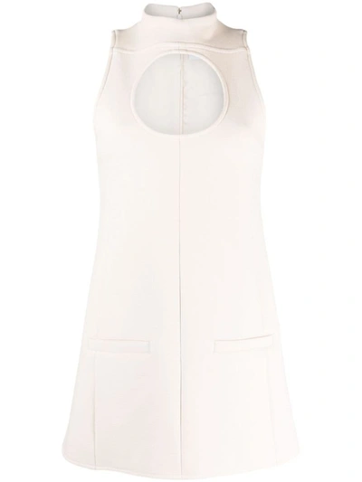 Courrèges Circle Cutout Minidress In Oats