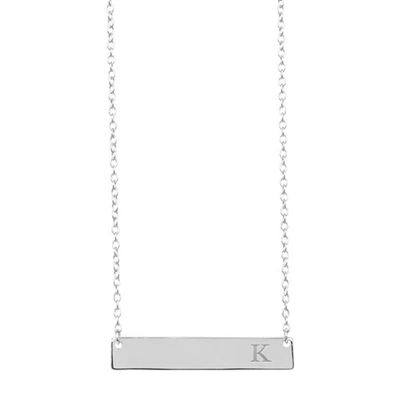 Sterling Forever Sterling Silver Bar Initial Necklace In Multi