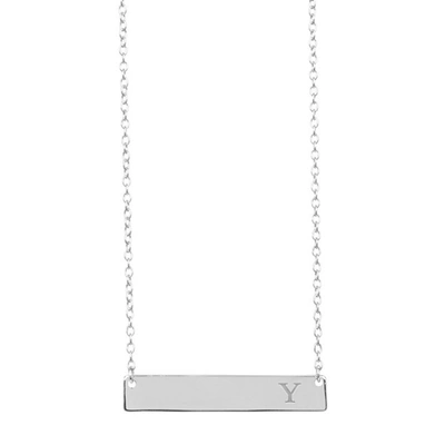 Shop Sterling Forever Sterling Silver Bar Initial Necklace In Multi