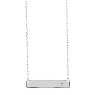 Sterling Forever Sterling Silver Bar Initial Necklace In Multi