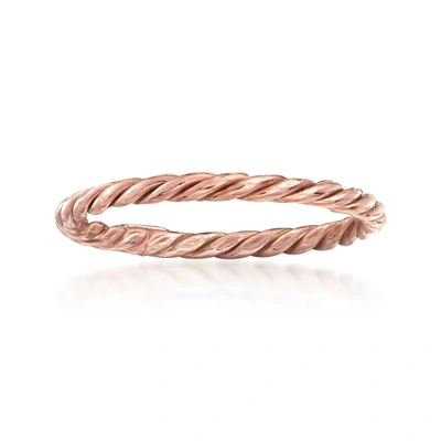 Ross-simons 18kt Rose Gold Rope Ring In Pink