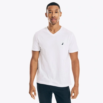 Shop Nautica Mens Premium Cotton V-neck T-shirt In Grey
