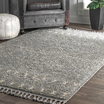 Nuloom Vasiliki Moroccan Tribal Tassel Rug