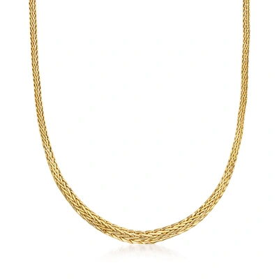 Ross-simons 18kt Yellow Gold Graduated Wheat-link Necklace In Gold
