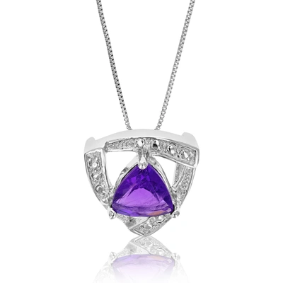 Shop Vir Jewels 1 Cttw Purple Amethyst Pendant Necklace .925 Sterling Silver 7 Mm Trillion