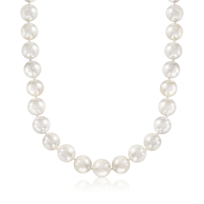 Ross-simons 13.5-14mm Shell Pearl Necklace With Sterling Silver In Silver