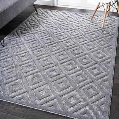 Jonathan Y Portmany Neutral Diamond Trellis Indoor/outdoor Area Rug