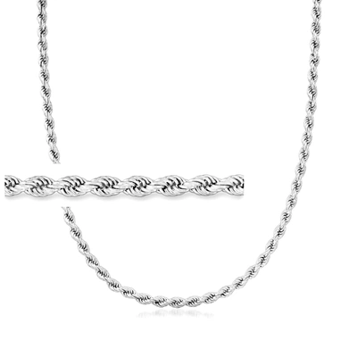 Ross-simons 4mm Sterling Silver Rope Chain Necklace In Silver