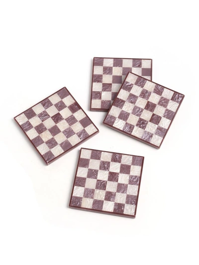 Shop Tiramisu Checkered Resin Coasters - Set Of 4