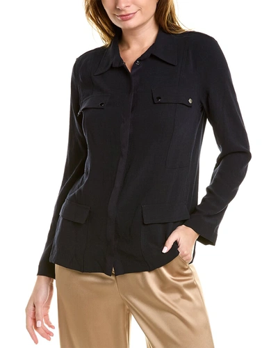 Shop Elie Tahari Utility Shirt Jacket In Blue