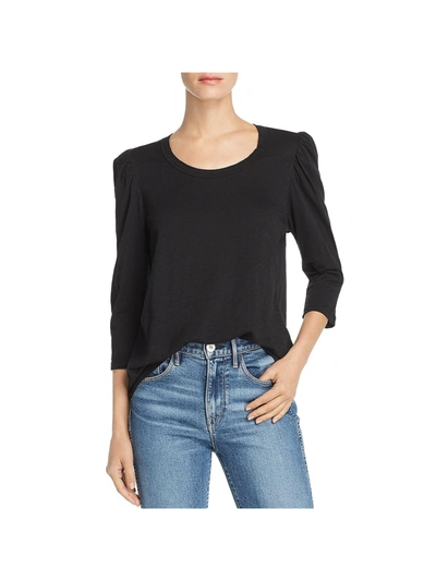 Shop Velvet Angelina Womens Cotton Puff Sleeve T-shirt In Black