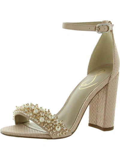 Shop Sam Edelman Yaro Perla Womens Embellished Ankle Strap Heels In Multi