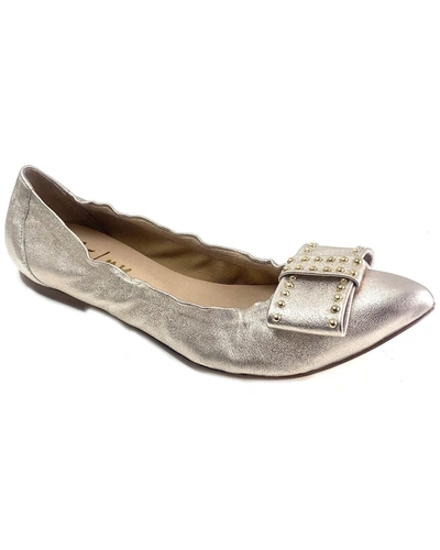 Shop French Sole Cassandra Leather Flat In Silver