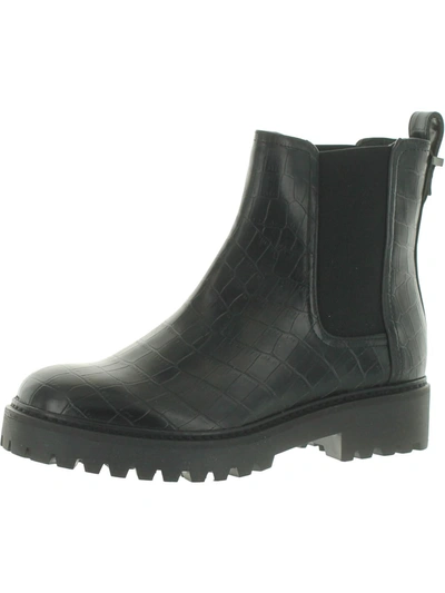 Shop Kenneth Cole Reaction Salt Lug Chelsea Womens Faux Leather Booties Ankle Boots In Black
