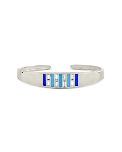 Shop Sterling Forever Colbie Cuff Bracelet In Blue